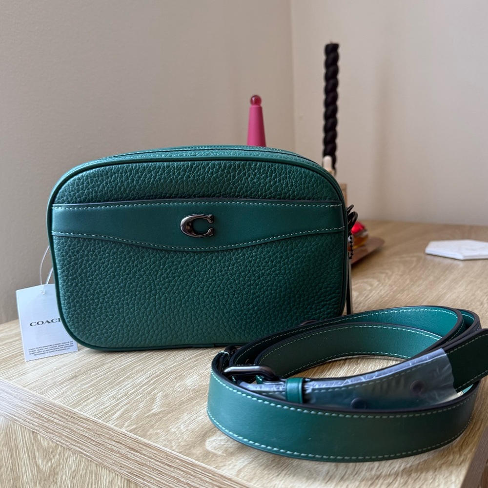 NWT Coach Dark Green Crossbody Camera Bag